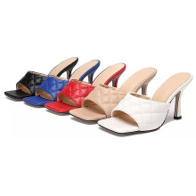 hot sale fashion trendy square toe women heel sandals slide heels women shoes women heels sexy